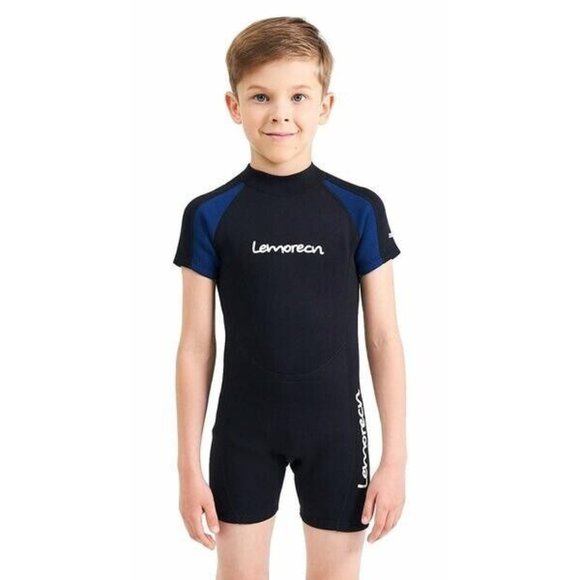 Lemorecn Wetsuit Youth Premium Neoprene 2mm Swim Suit Shorty (US 8) - Picture 3 of 10